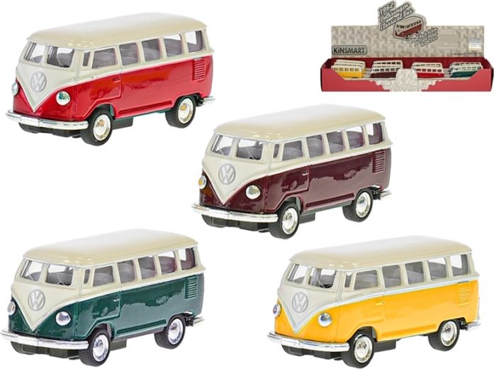 Kinsmart VW Classic autobuss 1962 metāla modelis 1:64 ar atveramām durvīm