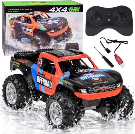 Tālvadības visurgājējs 4x4 amfībija