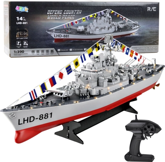 Racing RC Warship with LED Lighting 1:390