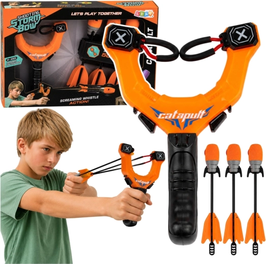 Sport slingshot with whistling foam arrows 15 m