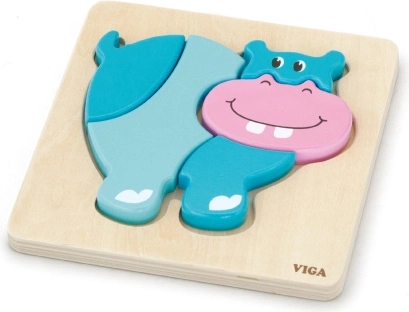 Koka mini puzle nīlzirgs Viga