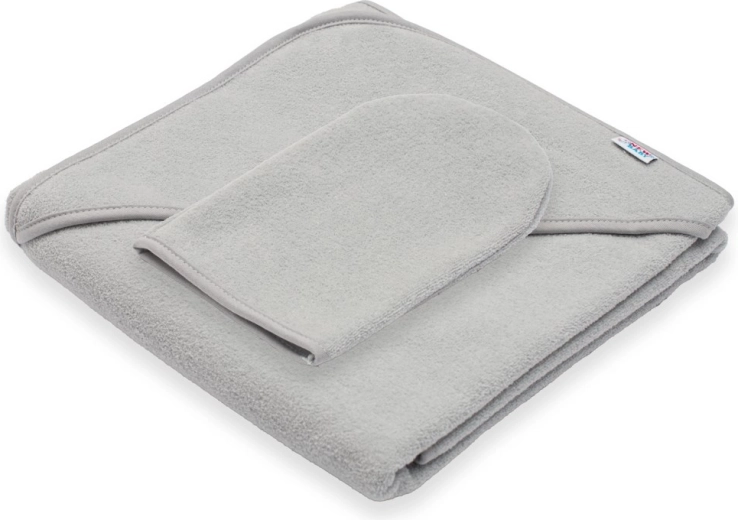 Bērnu frotē dvielis ar kapuci New Baby Basic 80 × 80 cm pelēks