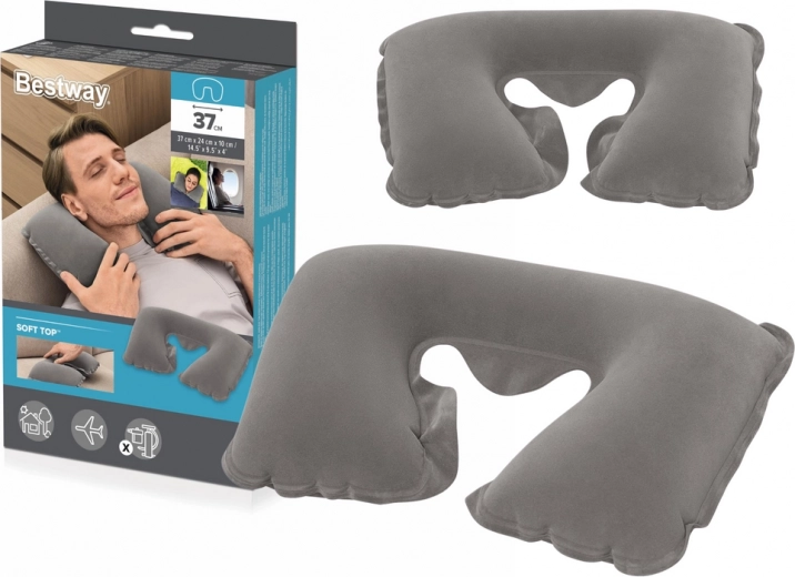 Bestway Inflatable Travel Pillow, Grey