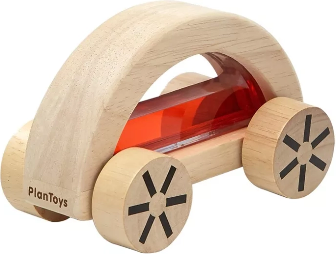 PlanToys wooden water car red