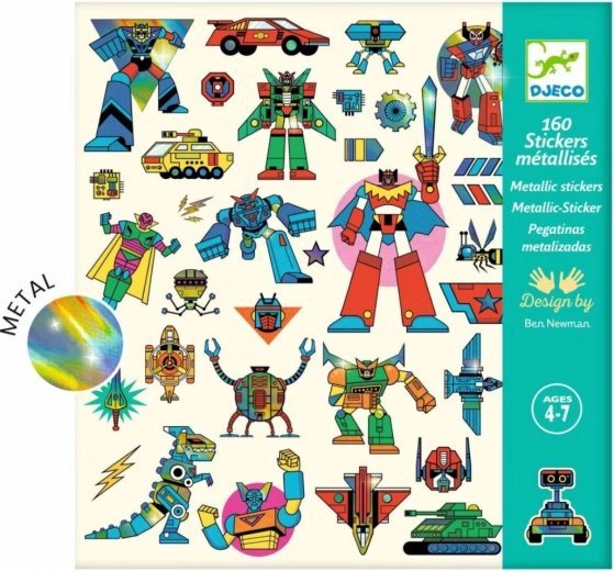 DJECO metāliskās uzlīmes Roboti
