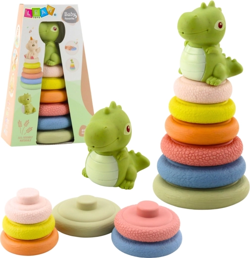 Mīksta ekoloģiska sensorā piramīda ar dinozauru