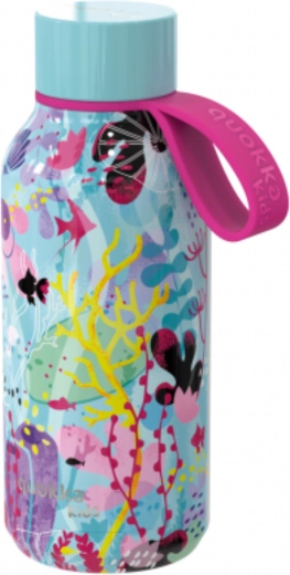 Stainless steel kids’ insulated bottle Quokka Kids Solid Underwater with strap 330 ml
