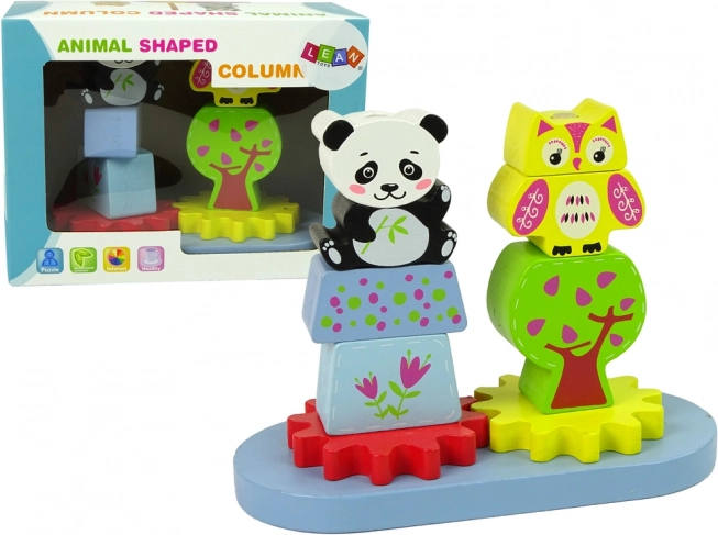 Wooden Animal Sorting Owl Panda with Gears
