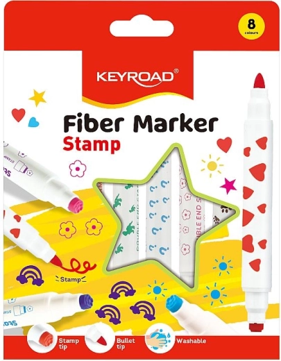 Keyroad Duo flomāsteri ar zīmogu, komplekts 8 gab.