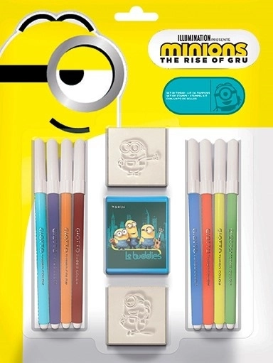 Multiprint zīmogu komplekts Minioni – 2 zīmogi un 8 flomāsteri