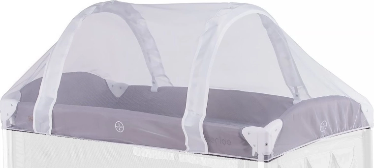 CHIPOLINO moskītu tīkls saliekamai ceļojumu gultiņai 120 × 60 cm – balts