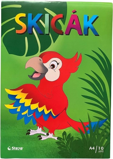 Skicēšanas bloks A4, 10 lapas, 180 g/m²