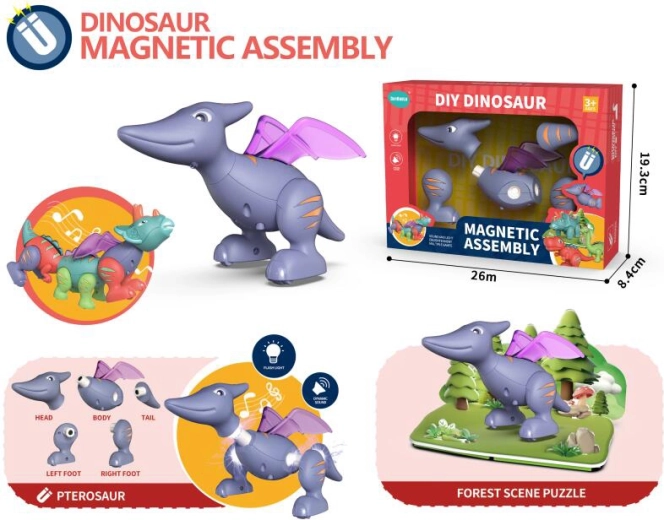 Interactive Pterosaur Toy with Light and Sound