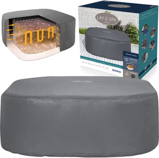 Termālais pārsegs kvadrātveida burbuļvannām BESTWAY Lay‑Z‑Spa EnergySense, 180 × 180 × 71 cm