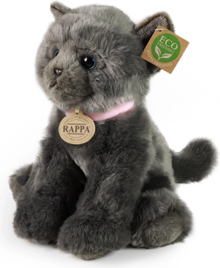 Rappa plīša kaķis pelēks 25 cm, eco-friendly