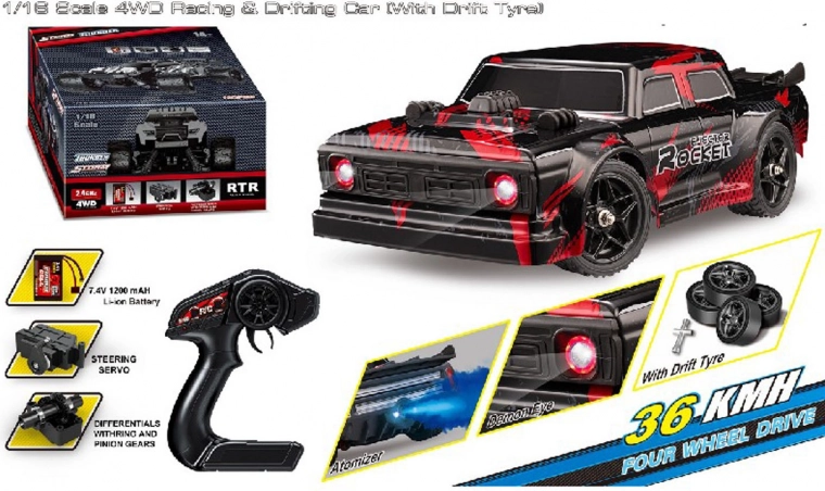 RC drifta auto ROCKET 4x4, mērogs 1:16