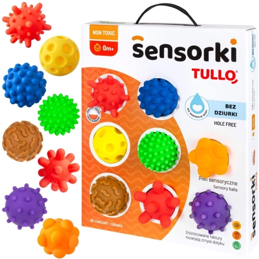 Sensorās bumbiņas TULLO – 8 gabalu komplekts bez caurumiem