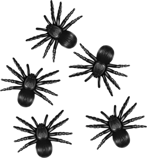 Decoration Black Spider 5 Pcs