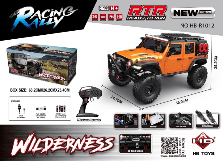 Tālvadības auto WILDERNESS RTR 1:10 oranžs