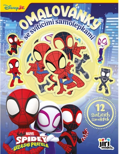 Krāsojamā grāmata ar tumsā spīdošām uzlīmēm Spidey