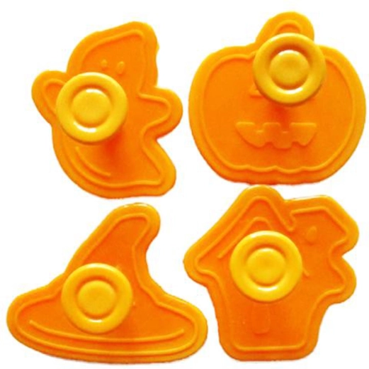 Toro plastmasas cepumu veidnes ar spiedogu Halloween, 4 gab.