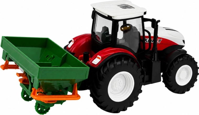 Reālistisks traktors ar sējmašīnu