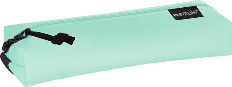 Wide PU pencil case with elastic band PASTELINI green