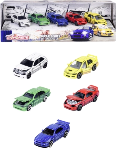 Majorette Japan Series – 5 metāla automašīnīšu komplekts 1:64