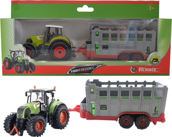Saimniecības traktors ar piekabi dzīvnieku pārvadāšanai 1:50