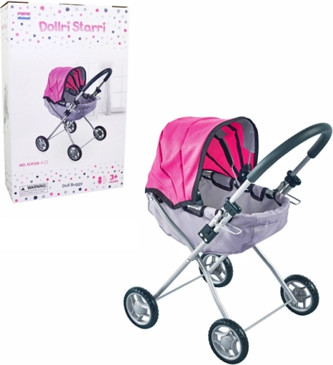 Black and pink doll stroller