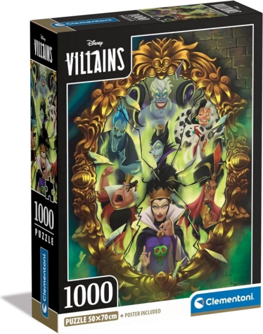 Puzle Disney ļaundari 1000 gabaliņu (kompakts)