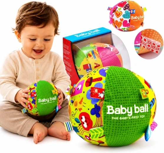 Woopie Baby soft sensory ball with tags and sound