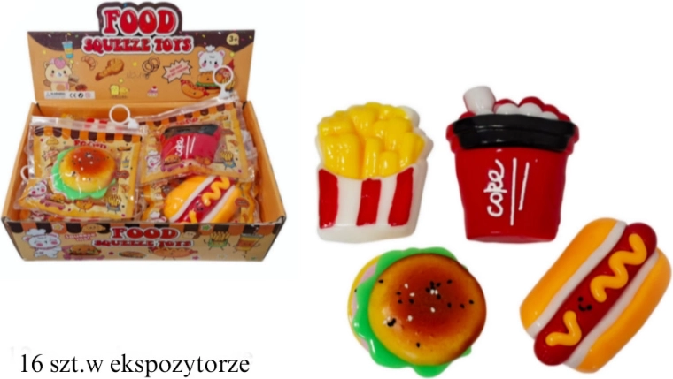 Antistress Squeeze Toys Fast Food Mix - 3 pcs