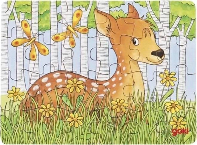 Goki wooden puzzle Forest Animals – Fawn, 24 pieces