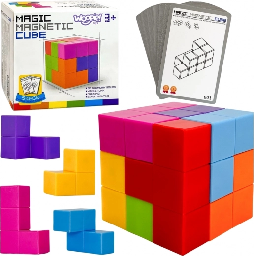 Woopie magnētiskais tetris kubs ar uzdevumu kartītēm