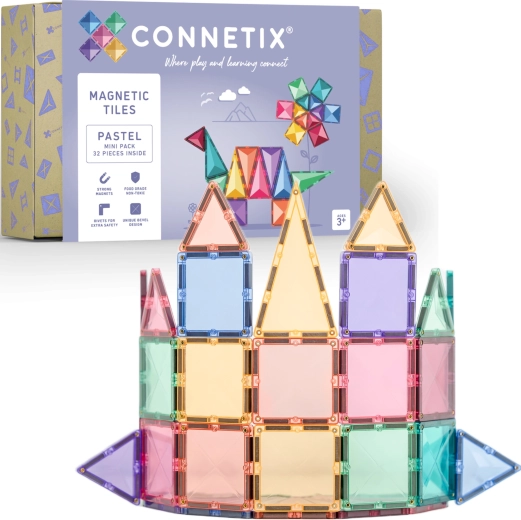 Connetix Pastel Mini Pack magnētiskais konstruktors 32 detaļas