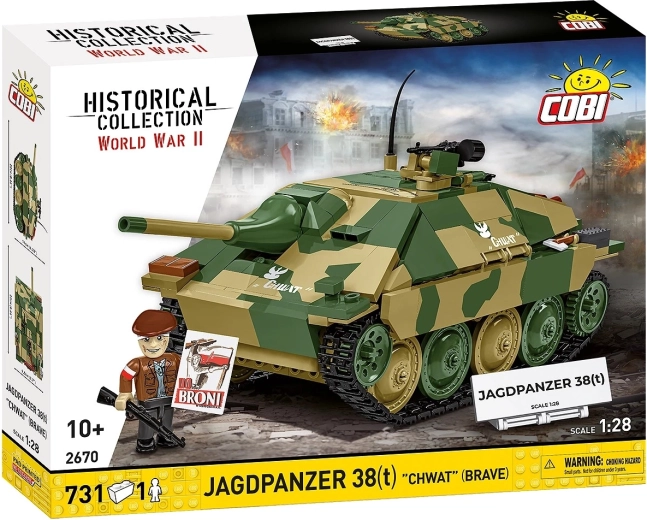 Konstruktors COBI Jagdpanzer 38(t) "Chwat" – tanku iznīcinātājs 1:28