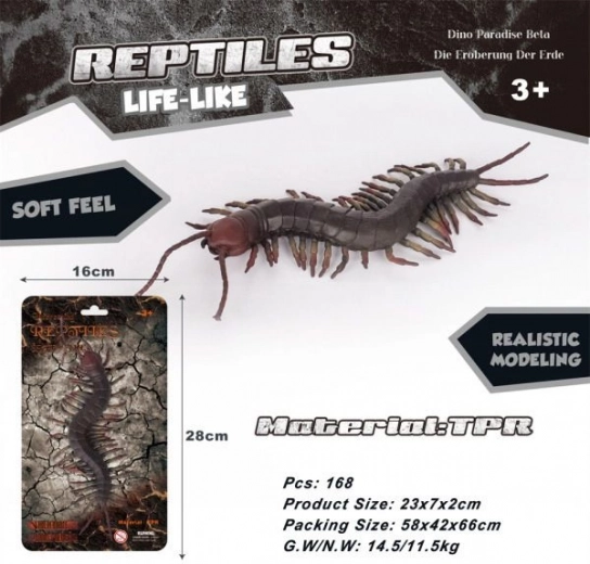 Reālistiska gumijas simtkājis (milzu) 23 cm