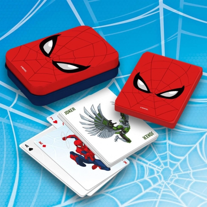 Spēļu kārtis Spiderman metāla kārbiņā