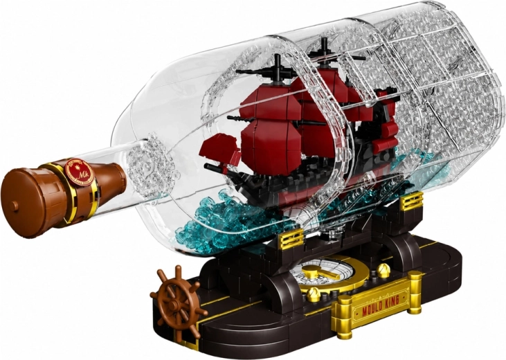 Stylish decoration: a sailboat enclosed in a bottle