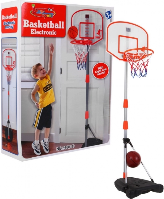 Basketbola grozs ar elektronisku punktu skaitītāju, regulējams līdz 170 cm