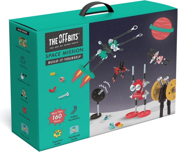 Pārnēsājams iepakojums ar rokturi un 160+ detaļām