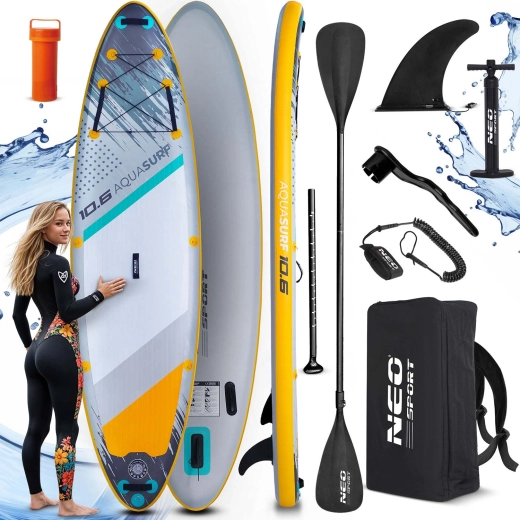 Piepūšamais paddleboard AQUASURF 10'6 (320 × 84 × 15 cm) ar Neo‑Sport komplektu