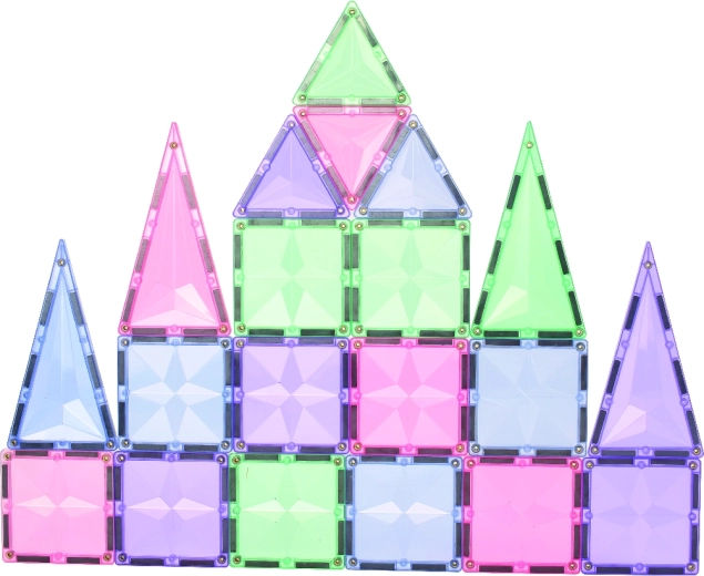 Cleverclixx magnetic building set Geo pack pastel 45 pcs