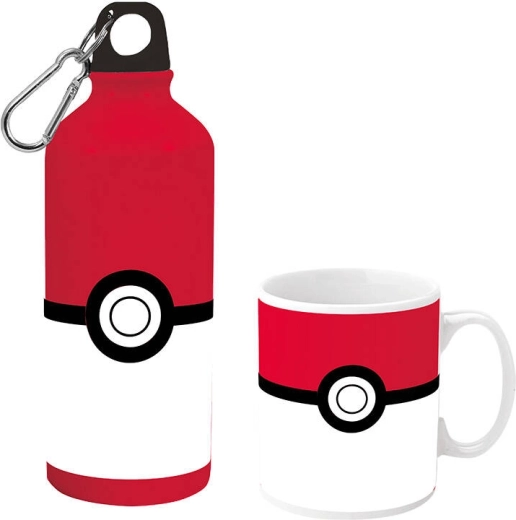 Krūzes un pudeles komplekts ar POKÉMON Poké Ball motīvu