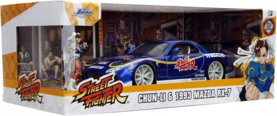 Mazda RX-7 1993 1:24 model with Street Fighter Chun-Li figure