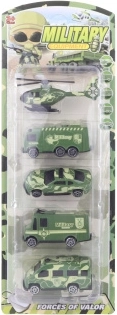 Militāro transportlīdzekļu komplekts – 5 gab.