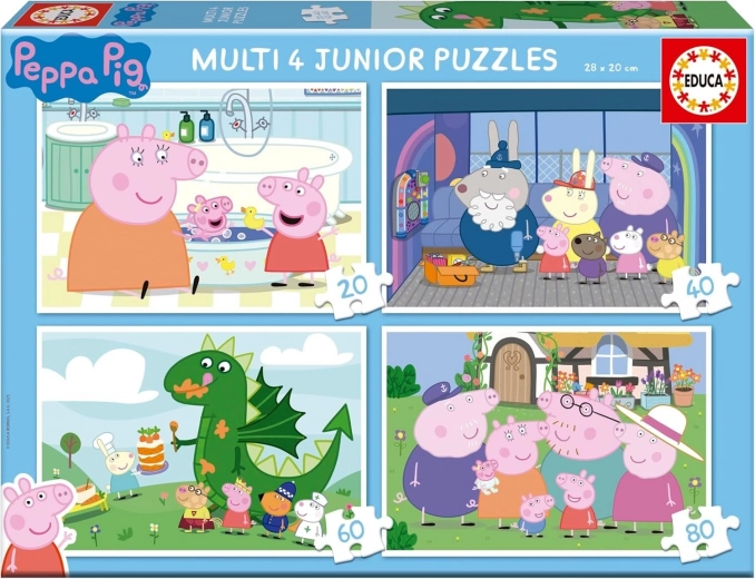 Peppa Pig Puzzle 4-in-1 (20, 40, 60, 80 pieces) EDUCA