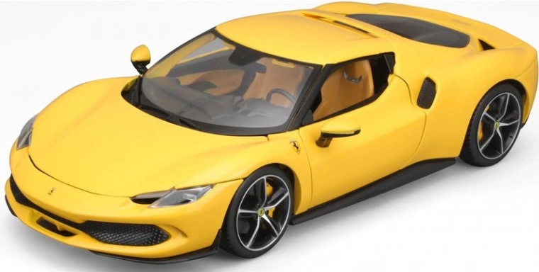 Metal model car Ferrari 296 GTB yellow by Bburago