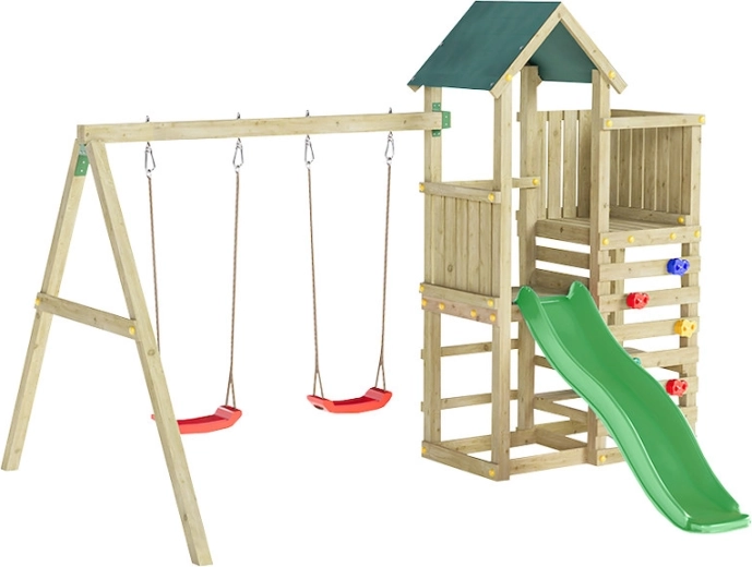 Marimex children’s wooden playground Play Basic with green slide